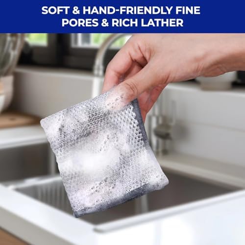 Wangjinpeng 12PK 3-Layer Non-Scratch Wire Dishcloths, 7.87 x 7.87 in