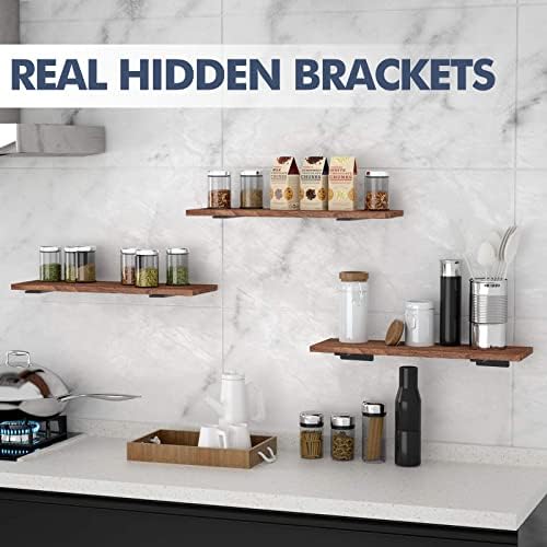 Starunder 6 Inch Floating Shelf Brackets,6 Pack L‑Shape Shelf Supports