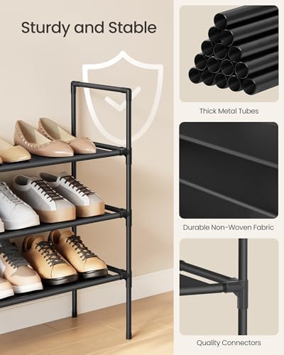 SONGMICS 3-Tier Shoe Rack, Shoe Storage for Hallway Closet
