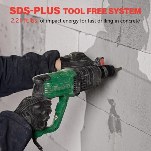 1" SDS-Plus Lightweight Rotary Hammer Drill for Concrete/Masonry