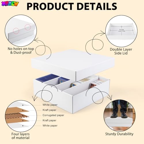 5-Pack Toploader Trading Card Storage Box, 4 Row 3200 Count Cardboard Box
