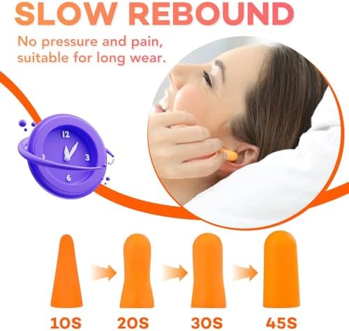VOISEN 60 Pairs Foam Ear Plugs, Ear Plugs for Sleeping Noise Cancelling