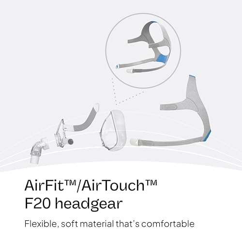 Resmed AirFit F20 Headgear Replacement Full-Face CPAP Mask, Large, Blue