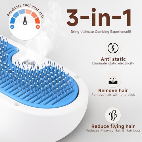 Pet Steam Brush for Dogs & Cats, 3-in-1 Shedding Grooming Tool