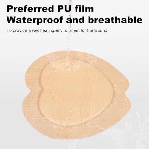 Sacral Foam Dressing, Sacrum Silicone Foam Dressing with Border, 7x7 Large Bandage for Bed Sores On Buttocks, Super Absorbent Pressure Sore Prevention Pads, Waterproof & Breathable Wound Dressing (10)