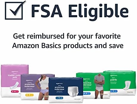 Amazon Basics Unisex Adult Incontinence Protective Underwear, Overnight Absorbency, Moisture-Wicking, Soft, Latex Free, Large, 14 Count