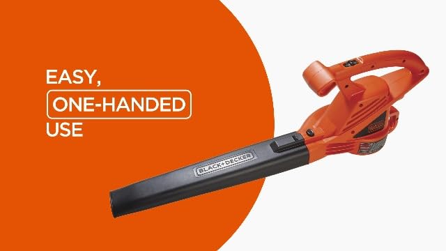 BLACK+DECKER Electric Leaf Blower, Handheld Blowers for Lawn Care, Lightweight, 180 MPH 180 CFM, 7-Amp, Corded (LB700)