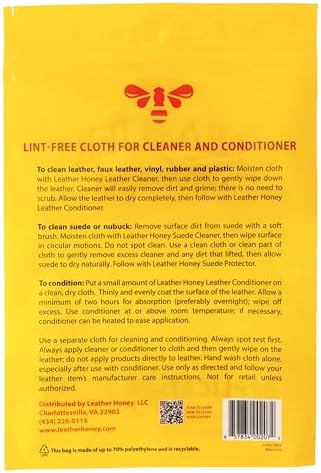 Leather Honey Lint-Free Microfiber Application Cloth – Made in USA