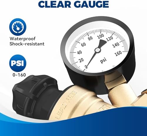 RVGUARD RV Water Pressure Regulator Valve With Adjustable Knob