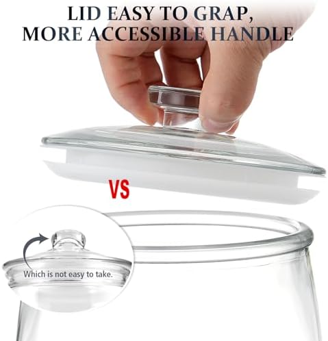 Folinstall Wide Mouth Glass Jar with Airtight Lid, 1/2 Gal Clear Container