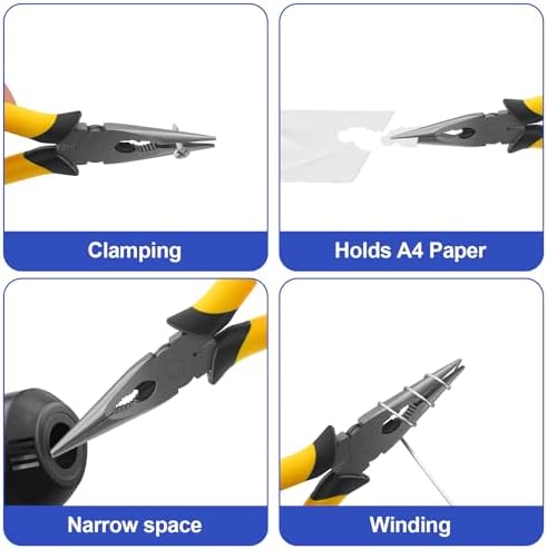 8-Inch Premium Needle Nose Pliers, Wiojided HCS Precision Long Nose Pliers