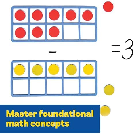 LEARNING ADVANTAGE Giant Magnetic Foam Ten Frames with 20 Disks