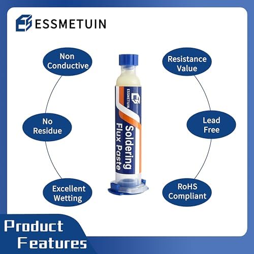 Desoldering Wick and Soldering Flux Paste for Electronics Repair, No Clean Flux(10CC), Solder Removal Kit