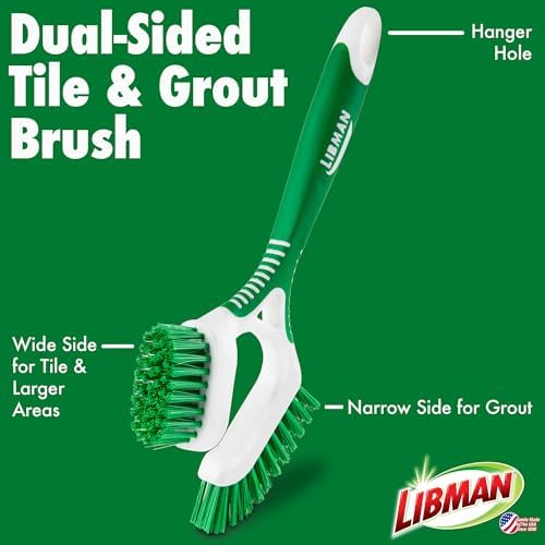 Libman Heavy Duty Scrub Brush Kit for Tub, Tile & Grout, 3 Brush Styles