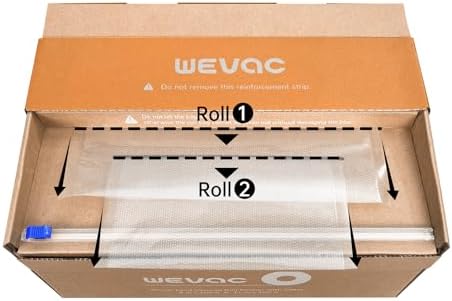 Wevac Vacuum Sealer Bags for Food, 8"x100' & 11"x100' Rolls with Cutter Box