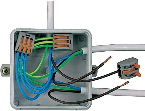 50 PCS Lever Wire Electrical Connectors Nuts Assortment Kit with 28-12 AWG, Multiple Stud2/3/5 Conductor Combination Compact, Electrical Insulated Terminals, Quick Disconnect Splicing