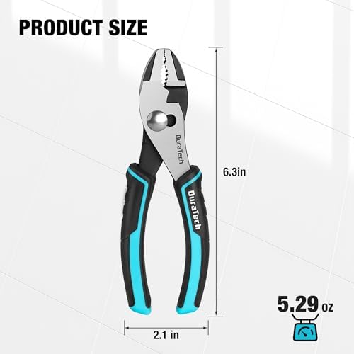 DURATECH 6 Inch Slip Joint Pliers, Small Pliers with Comfortable TPR Handle