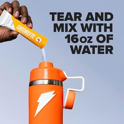 Gatorlyte Rapid Rehydration Electrolyte Beverage, Variety Pack, Lower Sugar, Specialized Blend of 5 Electrolytes, No Artificial Sweeteners or Flavors, 18 pack, 1 pack mixes with 16.9oz (500ml) water