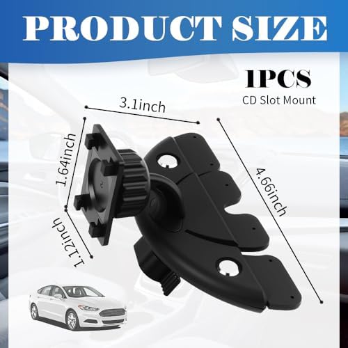 CD Slot Mount for CarPlay Screen 360° Rotatable,CarPlay Screen Mount with Triangle Stabilizing Support,Universal CD Mounts for CarPlays Screens/Dashcam/GPS Car Accessories