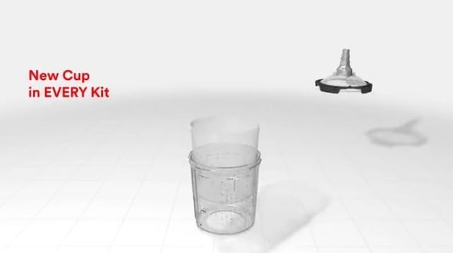 3M 26000 PPS 2.0 Spray Gun Cup, Lids and Liners Kit, Standard, 200-Micron Filter, 22 Ounces, BLACK,SILVER