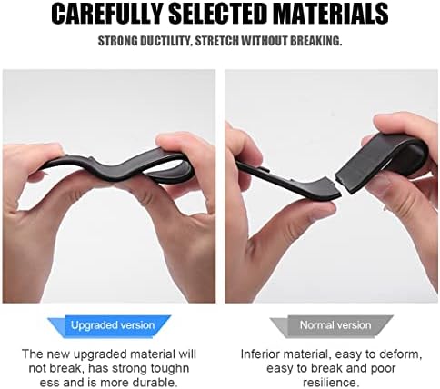4 Pack Curved Headrest Hooks for Vehicle Seats, Black Style 2