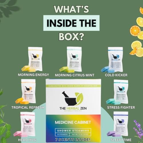 The Herbal Zen Shower Steamers Aromatherapy Pure Essential Oils - 14 Pack