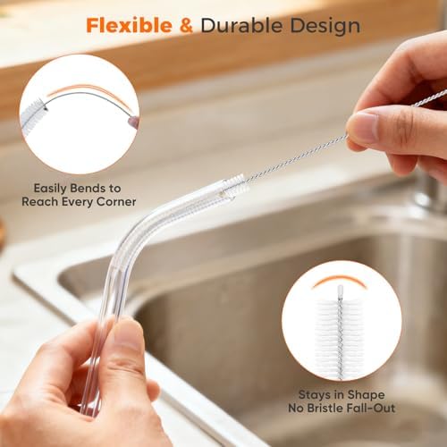 Long Straw Cleaner Brush Set, 8.7 Inch Cleaning Brushes, 10 Pack