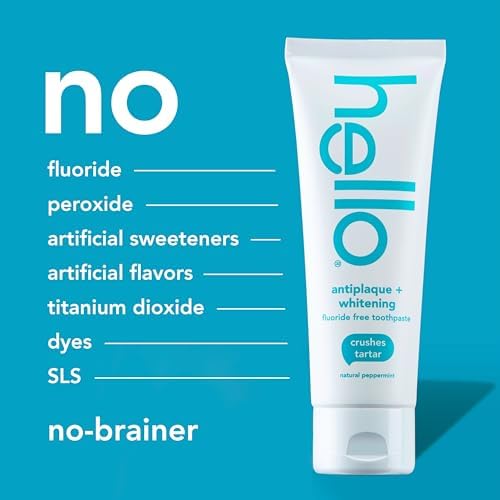 Hello Antiplaque Whitening Fluoride Free Toothpastes and Clean Mint Alcohol Free Mouthwash Bundle Pack, Whitening Toothpaste and Antigingivitis Gum Mouthwash Pack, No Alcohol for Zero Burning