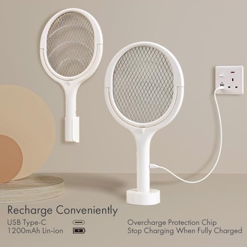 GeckoMan Electric Fly Swatter Electric Bug Zapper Racket Fly Zapper Racket