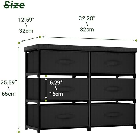 PPN 6 Drawer Fabric Dresser Storage Tower for Bedroom Entryway Dorm Closet