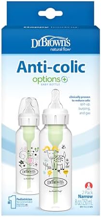 Dr. Brown's Anti-Colic Options+ Narrow Baby Bottle, Goat & Squirrel, 2-Pack