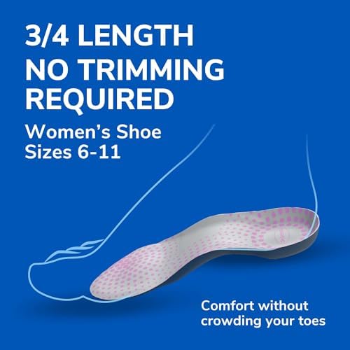 Dr. Scholl's Tri-Comfort Insoles, Shoe Inserts for Women, Size 6-11, 1 Pair, 3/4 Length