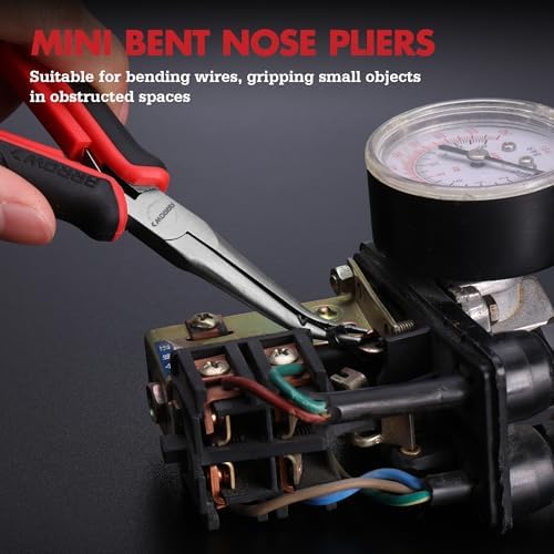 ARROW 2-Piece 6" Needle Nose Pliers Set, Mini Long & Bent Nose Pliers