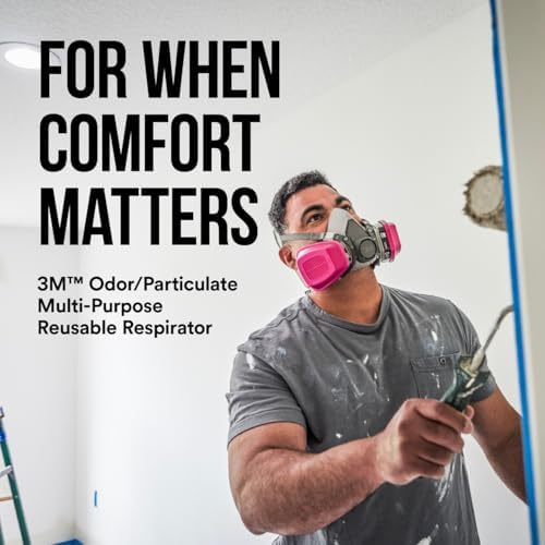 3M P100/OV Odor/Particulate Multi-Purpose Reusable Respirator 65021, NIOSH-APPROVED Organic Vapor Cartridge, Medium