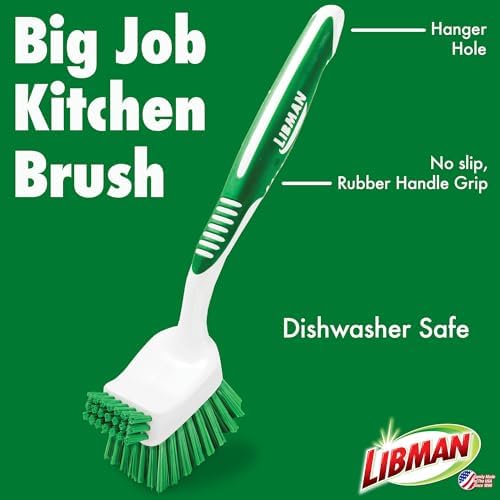 Libman Heavy Duty Scrub Brush Kit for Tub, Tile & Grout, 3 Brush Styles