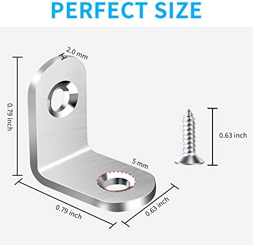 Vicuna R 40PCS L Bracket Corner Brace, Stainless Steel Corner Bracket