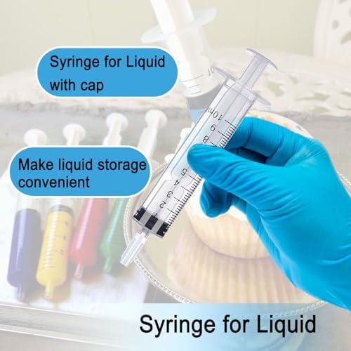 10ml Syringe for Liquid, 10cc Syringes Without Needle, Individually Wrapped, Pack of 12