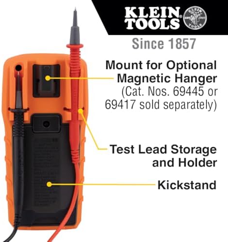 Klein Tools MM325 Multimeter, Digital Manual-Ranging 600V AC/DC Voltage Tester, Tests Batteries, Current, Resistance, Diodes, and Continuity