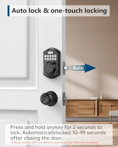 TEEHO TE001 Keyless Entry Deadbolt with Keypad for Front Door, Matte Black