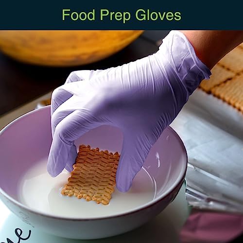 Lilac Nitrile Disposable Gloves - 200 Count - 3 Mil Nitrile Gloves Small - Powder and Latex Free Rubber Gloves - Surgical Medical Exam Gloves - Food Safe Cooking Gloves