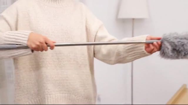 DELUX Microfiber Feather Duster Extendable Duster with 100 inches Extra Long Pole, Bendable Head & Long Handle Dusters for Cleaning Ceiling Fan, High Ceiling, Blinds, Furniture & Cars Gray