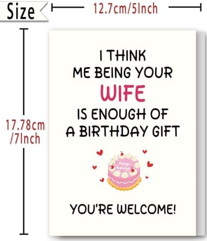 FANCYLUCKY Funny Birthday Card Gifts for Husband from Wife