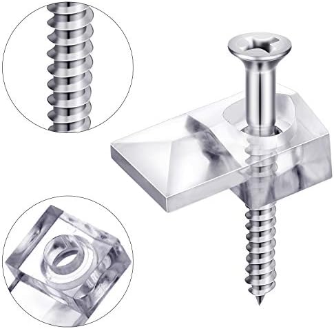 Blulu 20 Pack Glass Mirror Holder Clips for Wall Mounting