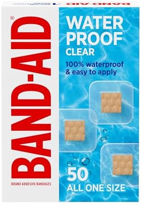 BAND-AID Brand Clear Waterproof Spot Adhesive Bandages, All One Size, 50 Ct