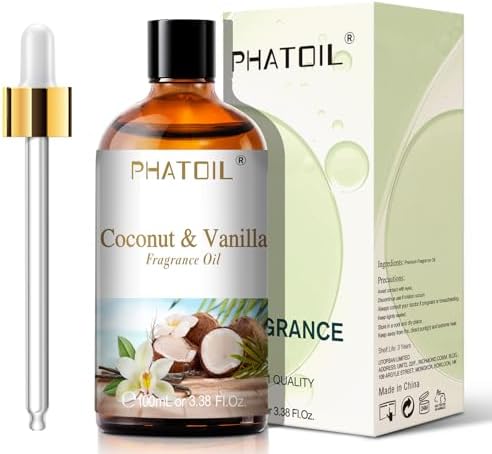 PHATOIL Coconut & Vanilla Fragrance Oil for Diffuser Aromatherapy 3.38FL.OZ
