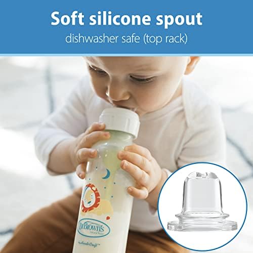 Dr. Brown's Narrow Sippy Spout Bottle, Fox & Lion, 8 oz, 2-Pack