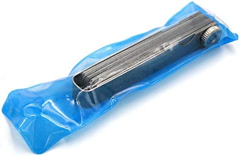 Stainless Steel Feeler Gauge Universal Standard SAE and Metric Offset Valve Thickness Gauge 32-Piece Blade Tool for Measuring Gap Width/Thickness