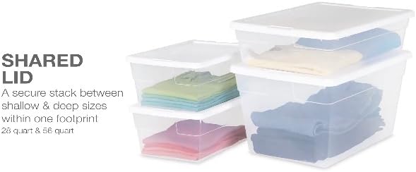 Sterilite Storage Box Stackable Tote, White, 12 Quart, 12 Pack