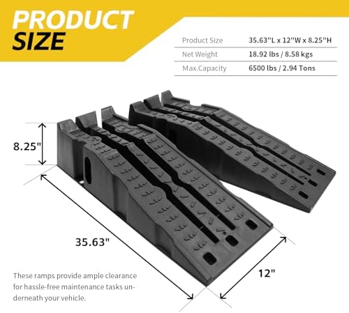 MaxxHaul 50947 Lift Stackable Vehicle Car Ramp 6500 LBS Capacity Per Pair 3250 LBS Per Ramp 2 Pack