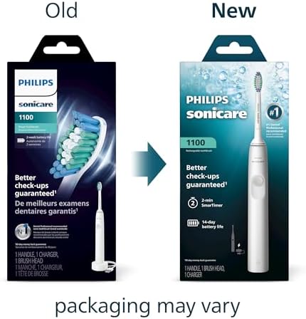 PHILIPS Sonicare 1100 Rechargeable Electric Toothbrush, 1 Brush Head, White